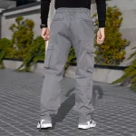 شلوار اسلش مردانه کارگو خاکستری کد 28694 - Image 3