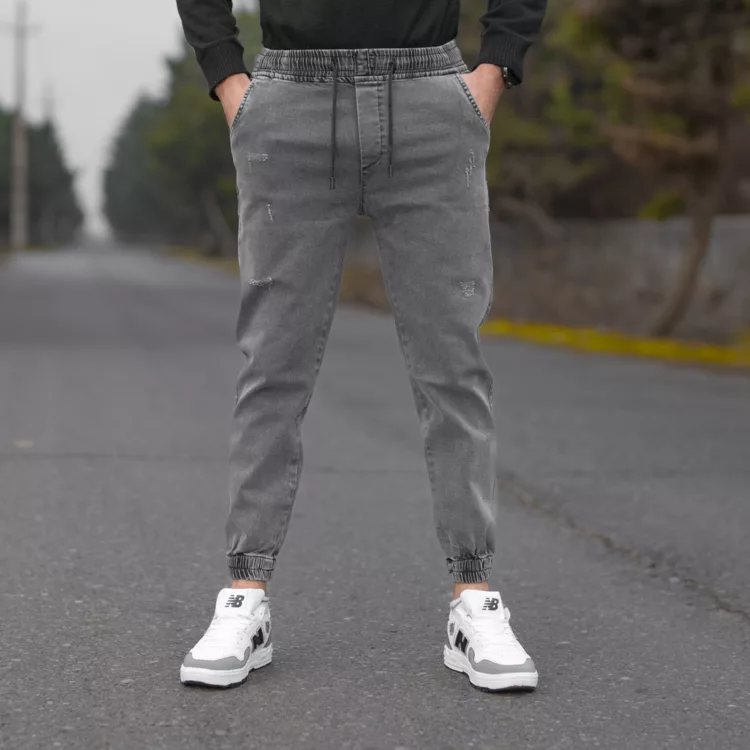 3 شلوار اسلش جین مردانه خاکستری کد 28692 - Image 1